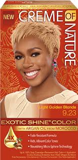 In the world of hair colors, there are a few products you can compare with argan oil hair color. 9 23 Light Golden Blonde Exotic Shine Hair Color Creme Of Nature