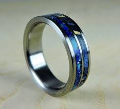 Wedding Band For Men Mens Titanium Ring Wooden Wedding Band Etsy Titanium Rings For Men Blue Rings Titanium Wedding Rings