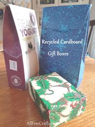 Make these card boxes out of upcycled greeting cards. Recycled Cardboard Gift Boxes All Free Crafts