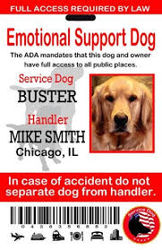 Emotional Support Service Dog Id Tag Service Dog Card Ada Sewingnetwork Accessories On Artfire Emotional Support Dog Service Dogs Emotional Support