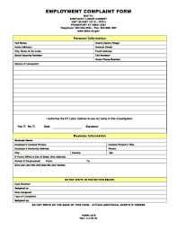 Fillable Online Labor Ky Employment Complaint Form Kentucky Labor Cabinet Labor Ky Fax Email Print Pdffiller