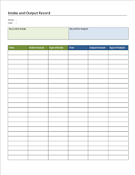 Intake And Output Chart Templates At Allbusinesstemplates