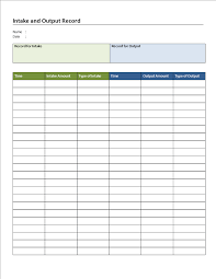 intake and output chart templates at allbusinesstemplates