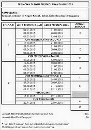 Tarikh berikut mungkin diubah suai. Kalender Cuti Umum 2015 Dan Takwim Cerita Budak Sepet
