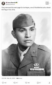 DOD removed pages about Native American Iwo Jima veteran Ira Hayes — then  restored one, with changes