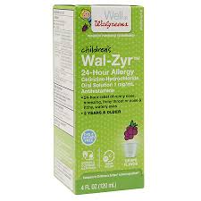 walgreens wal zyr childrens sugar free dye free liquid grape