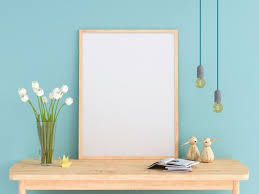 Blank Photo Frame For Mockup On Table Premium Photo Photo Frame Design Pink And White Background Frame Mockup Free