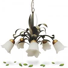 Floraler Metall Luster Mit Uppigen Blattern In Grun Gold