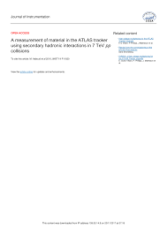 PDF) A measurement of material in the ATLAS tracker using secondary  hadronic interactions in 7 TeV pp collisions