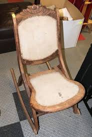 Antique victorian rocking chair folding oak sewing rocker floral rose tapestry 2. Antique Folding Rocking Chair