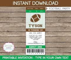 Football Ticket Invitation Template Birthday Party Etsy Sports Birthday Party Sports Themed Party Sports Themed Birthday Party