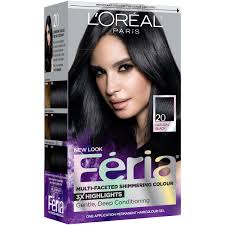 White hair to black hair naturally in just 4 minutes permanently ! L Oreal Paris Feria Permanent Hair Color 20 Black Leather Natural Black Shop Hair Color At H E B