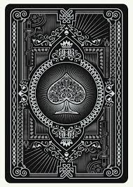 Black Ace Of Spades Card Card Playing Black Back Design Vintage Floral Symetry Poker Ace Of Spades Playing Cards Art Card Art Cards