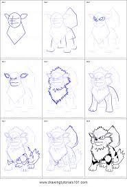 How To Draw Arcanine From Pokemon Go Printable Drawing Sheet By  Drawingtutorials101.Com | Pokemon Painting, Anime Drawings Tutorials, Cute  Easy Drawings