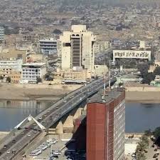 بغداد الجميلة الزاهية الصورة الاولى جسر السنك وجامع الشاوي ومبني المصرف العقاري واسواق ٢٨ نيسان المركزية وصورة اخرى لجسر التحرير وب Baghdad Iraq Baghdad Iraq