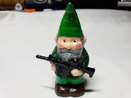 And creditcard.?returns>> 100% money back guarantee. 3d Printed And Painted Guard Garden Gnome With Gun Kristofer Brozio