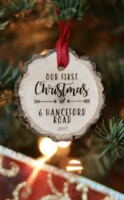 Our First Christmas Personalized Wooden Ornament New Home Etsy In 2020 First Christmas Realtor Gifts Personalized Christmas