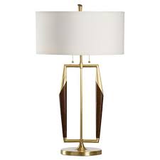 Vtg mid century modern 5 globe cascade table lamp atomic sputnik by clover. Wren Mid Century Modern Gold Dark Wood Table Lamp Tall 28 32 H Kathy Kuo Home