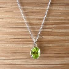 How To Make This Silver Peridot Gemstone Necklace Peridot Necklace Pendant Sterling Silver Name Necklace
