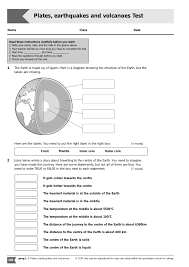 Fill in the crossword puzzle with the correct word. Plate Tectonics Test