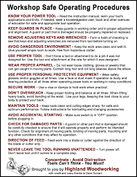 10 general workshop safety tips & rules · 1. A Two Minute Safety Tip Workshop Safe Operating Procedures