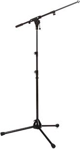 K&M 252 Microphone Stand with Telescoping Boom - Black | Sweetwater