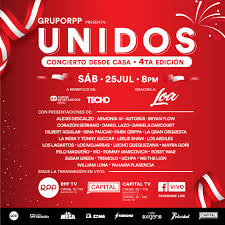 Unidos 4 Vuelve El Concierto Desde De Casa Del Grupo Rpp Con Un Especial Por Fiestas Patrias Rpp Noticias Aquí puede seguir la transmisión en vivo las 24 horas del día gratis.