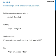 Entdecke unser vielfältiges angebot an supplementen & fitnessprodukten bei myprotein™! Ex 5 1 5 Find The Angle Which Is Equal To Its Supplement Teachoo