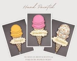 Personalised Ice Cream Flavour Markers. Ice Cream, Sorbet & Gelato Flavour  Display Tags