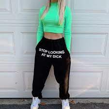 Stop looking at my d sweatpants. Grosshandel Sweat Pants Women Brief Stop Looking At My Dick Jogginghose Frauen Jogginghose Drop Hip Hop Schwarz Hose Mit Hoher Hufte Grosse S M L Von Jiehan Shop 15 53 Auf De Dhgate Com Dhgate