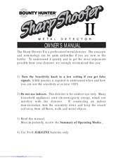 Sharp shooter ii metal detector. Bounty Hunter Sharp Shooter Ii Manuals Manualslib