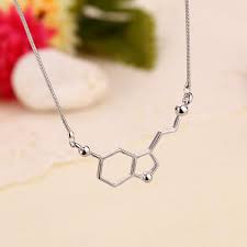 Serotonin Happiness Chemical Molecule Structure Necklace Earrings Holidaygifts Christmasgifts Molecule Jewelry Serotonin Necklace Molecule Necklace