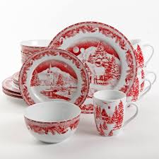 It is christmas dinnerware that has holly on the rim and displays christmas ornaments hanging from a tree limb. Amazon Com American Atelier Christmas Twig 20 Piece Dinnerware Set Cream V215 20 Set Dinnerware Sets