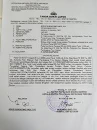 Adrianus menambahkan masyarakat juga melaporkan pelayanan polisi pada masa. Surat Laporan Ke Polda Banten Tuntas Media