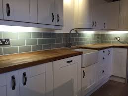 Choose from various thicknesses and widths to suit your cooking appliances. Our Kitchen Fitted Ourselves Tiled Ourselves Sage Metro Tiles Oak Worktops Belfast Sink Kitchen Splashback Designs Kitchen Wall Tiles Kitchen Design