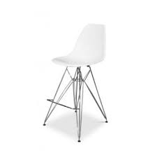 Eames Eiffel White Bar Stool Chrome Base Replica Bar Stools White Bar Stools Bar Stools Modern Stools