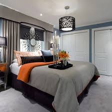 Jane Lockhart Blue Gray Orange Bedroom Bedroom Interior Bedroom Orange Modern Bedroom Interior