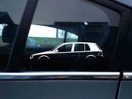 Details About 2x Car Silhouette Stickers For Vw Golf Mk4 5 Door Volkswagen Gti Tdi 1 8t