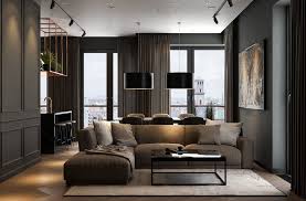 A Collection Of Dramatic Home Interiors With Dark Decor Schemes Shades Of Grey Taupe Black Deep Gre Dark Interior Design Dark Living Rooms Home Living Room