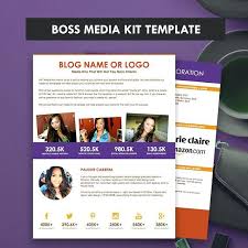 Boss Media Kit Template Ad Rate Sheet Press Pitch Blog Sponsorship 2 ...