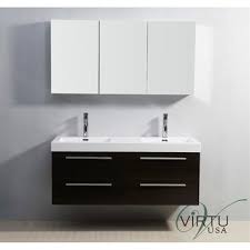 This freestanding base features one cabinet, and six drawers, for plenty of concealed storage of crisp towels, cleaning supplies and more. Virtu Usa 54 Finley Double Sink Bathroom Vanity With Polymarble Countertop Wenge Unique Bathroom Vanity Bathroom Vanity Double Vanity Bathroom