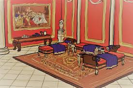 Pulchra's bedroom in the villa limona from the pirates of pompeii. Jolie M Ancient Roman Triclinium Concept Work