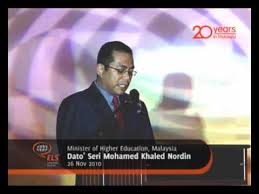 Dato' seri mohamed khaled nordin (lahir 30 november 1958) adalah seorang ahli politik yang berasal dari muar, johor. A Speech By Dato Seri Khaled Nordin The Minister Of Higher Education Youtube