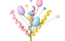 18" Pastel Egg & Foam Curly Easter Spray
