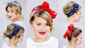 5 Minute Super Easy Heatless Hairstyles For Short Medium Shoulder Length Or Long H Headbands Hairstyles Short Elastic Headband Hairstyle Headband Hairstyles
