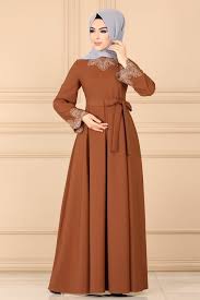 Modaselvim Elbise Nakisli Pileli Elbise 653l263 Taba Tenue