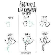 The art of the botanical drawing. Botanical Line Drawing Flower Illustration Download Illustration 2020