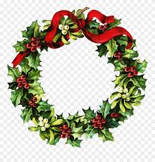 Red and green christmas bag with gifts. Vintage Christmas Wreath Png Clipart 6408 Pinclipart
