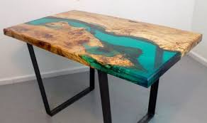 Table A Manger En Resine De Riviere Etsy Wood Resin Table Coffee Table Wood Resin Furniture