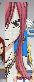 Erza Scarlet Anime Pixel Art Cool Pixel Art Pixel Art Grid